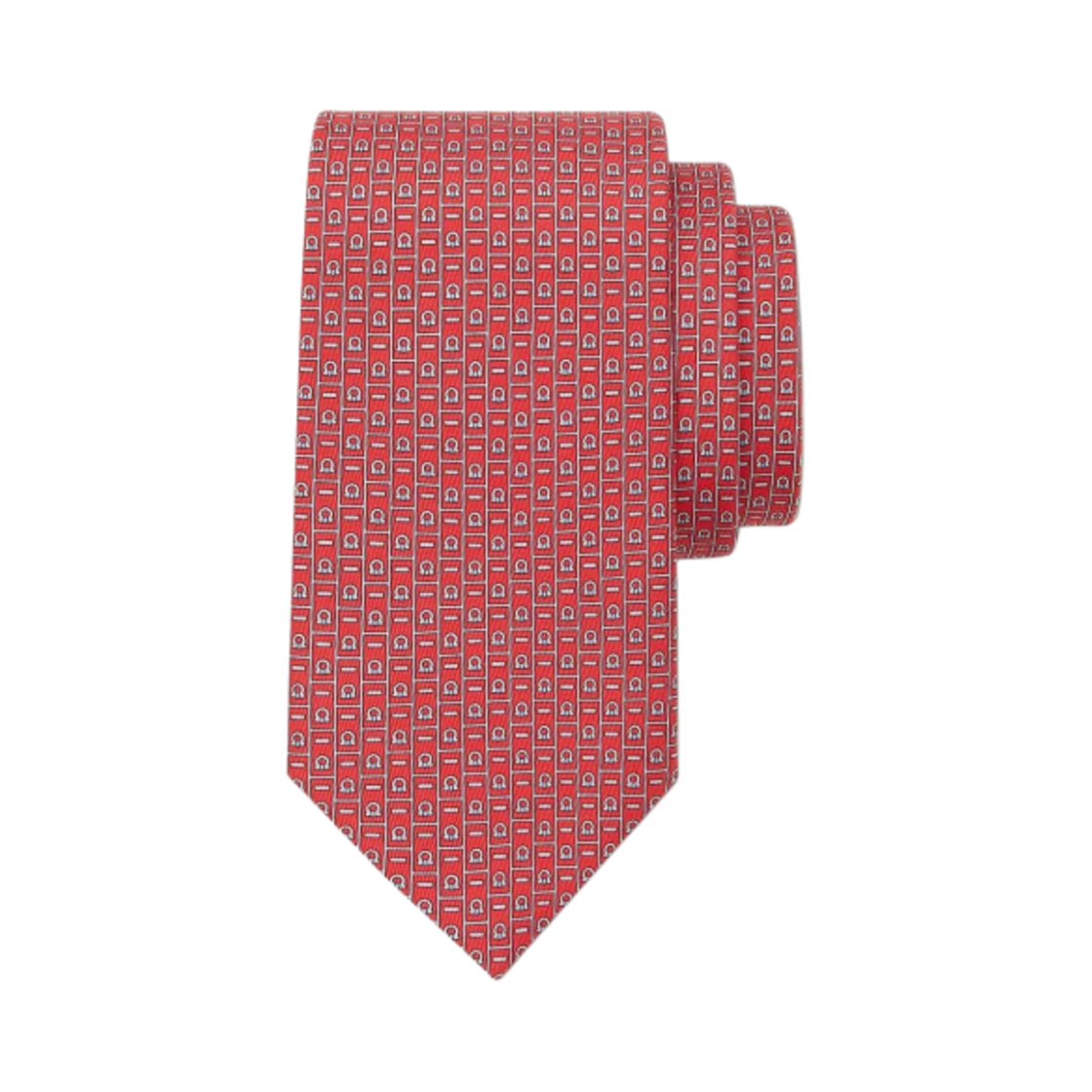 페라가모 모노그램 프린트 실크 타이 레드(Ferragamo Monogram Print Silk Tie Red) - 1