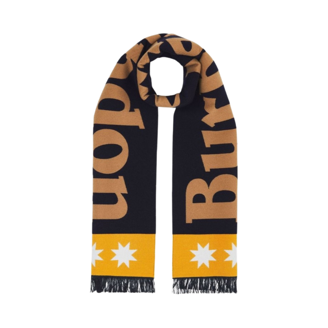 (W) 버버리 로고 울 실크 자카드 머플러 네이비 블루((W) Burberry Logo Wool Silk Jacquard Muffler Navy Blue) - 1