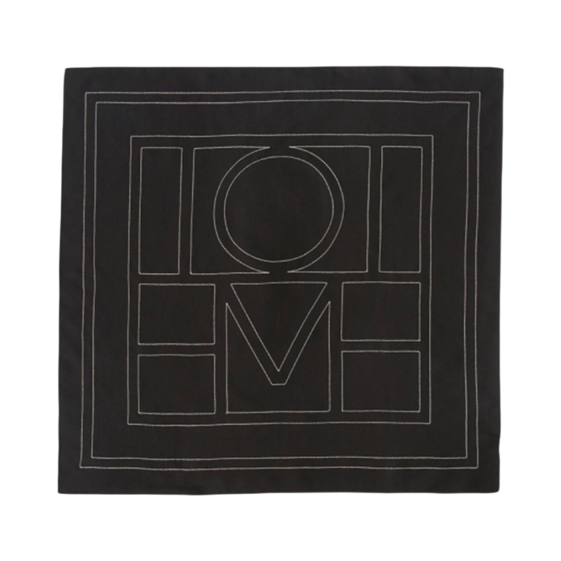 토템 자수 모노그램 실크 스카프 블랙 크림(Toteme Embroidered Monogram Silk Scarf Black Creme) - 1