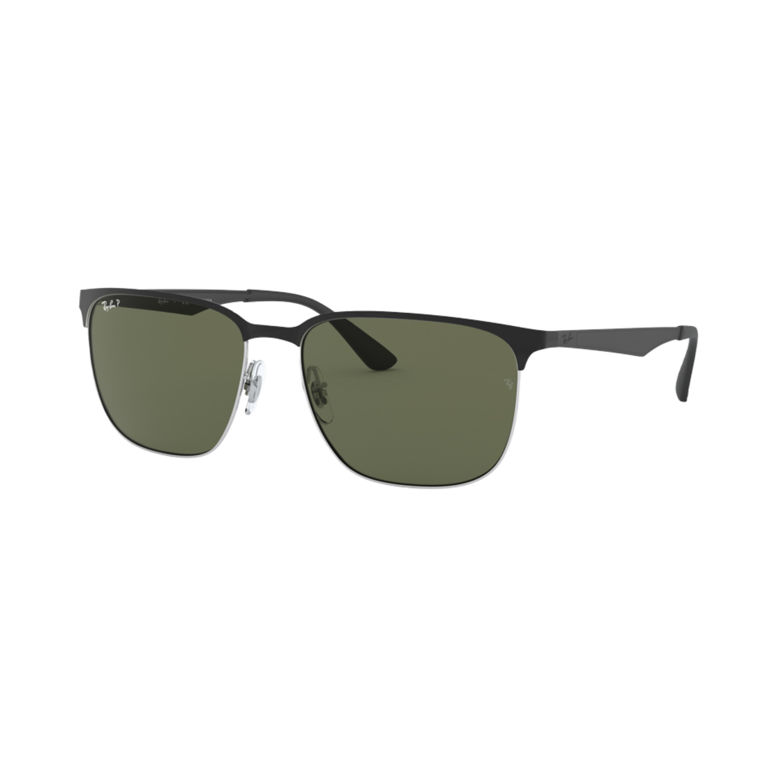 레이밴 RB3569 폴리쉬드 블랙 온 실버 프레임 그린 클래식 G-15 렌즈(Ray-Ban RB3569 Polished Black On Silver Frame Green Classic G-15 Lenses) - 1