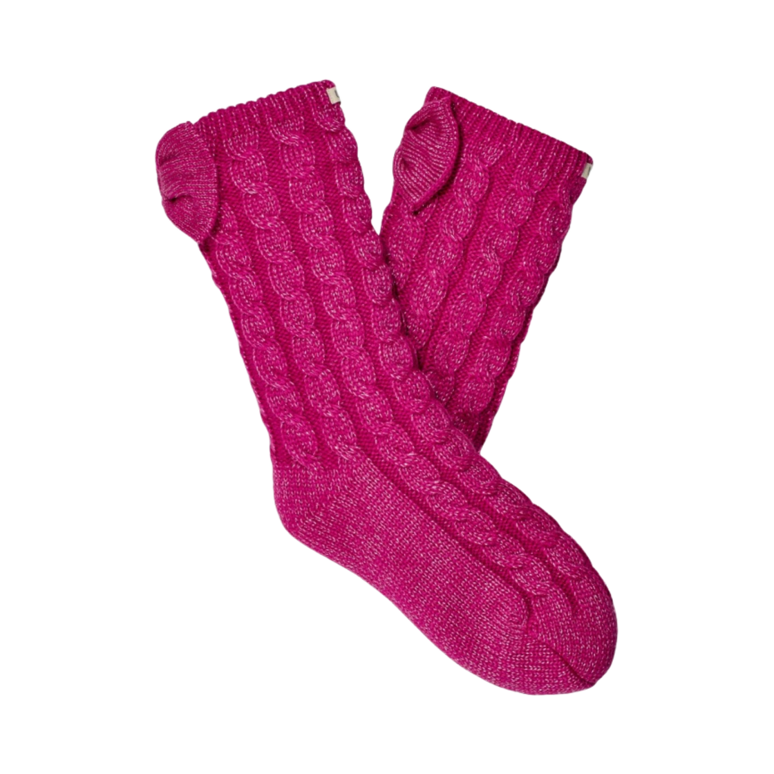 (W) 어그 라이라 보우 플리스 라인드 삭스 솔페리노 핑크 헤더((W) UGG Laila Bow Fleece Lined Sock Solferino Pink Heather) - 1