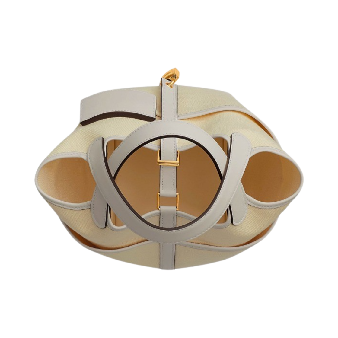 H083189CCAC Hermes Picotin Lock 18 Pocket Bag Goeland Canvas Swift & Gold Ecru Nata - #3