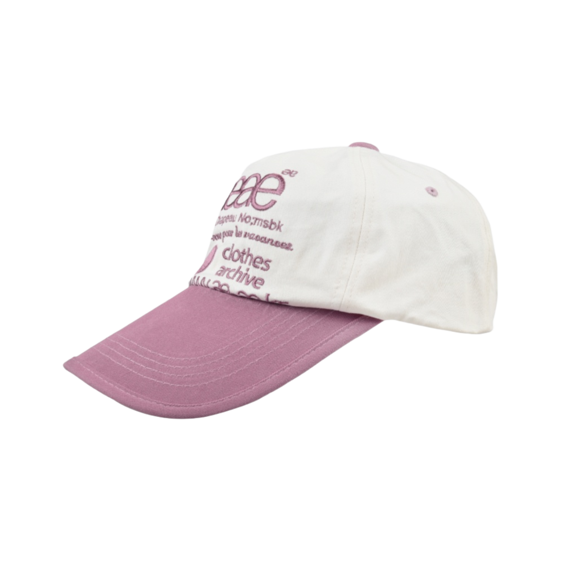 에이에이 웹 로고 투 톤 볼캡 화이트 핑크(Aeae Web Logo Two Tone Ball Cap White Pink) - 2