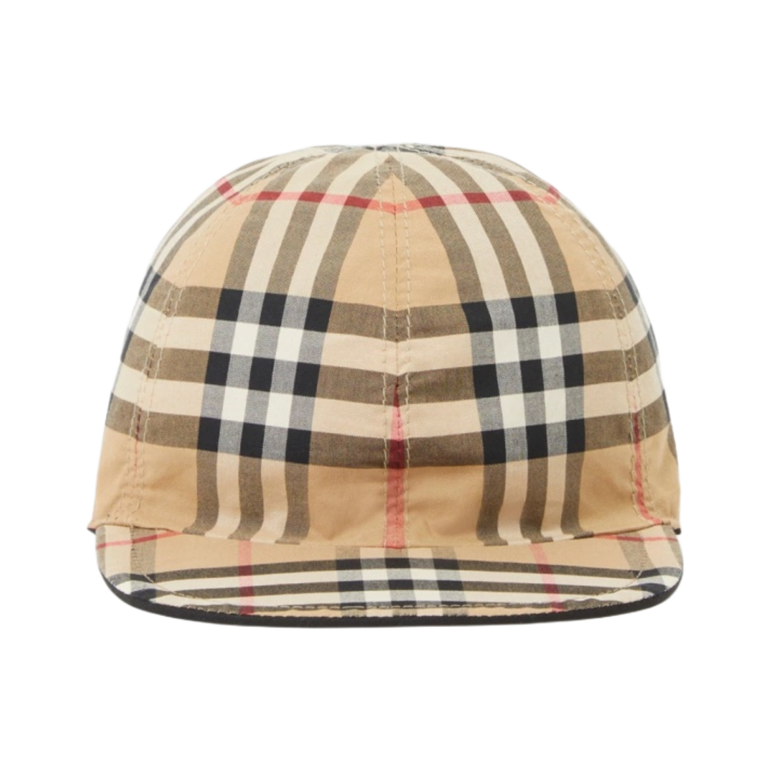 8070036 (Kids) Burberry Check Cotton Reversible Baseball Cap Black