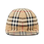 (Kids) Burberry Check Cotton Reversible Baseball Cap Black