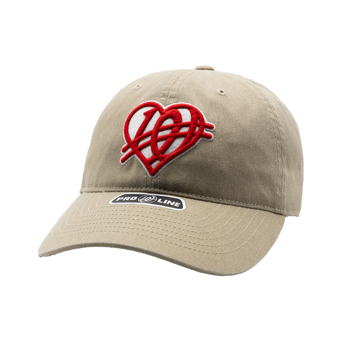 W251AAC05-BEI Weird world Heart Logo Pigment Ball Cap Beige