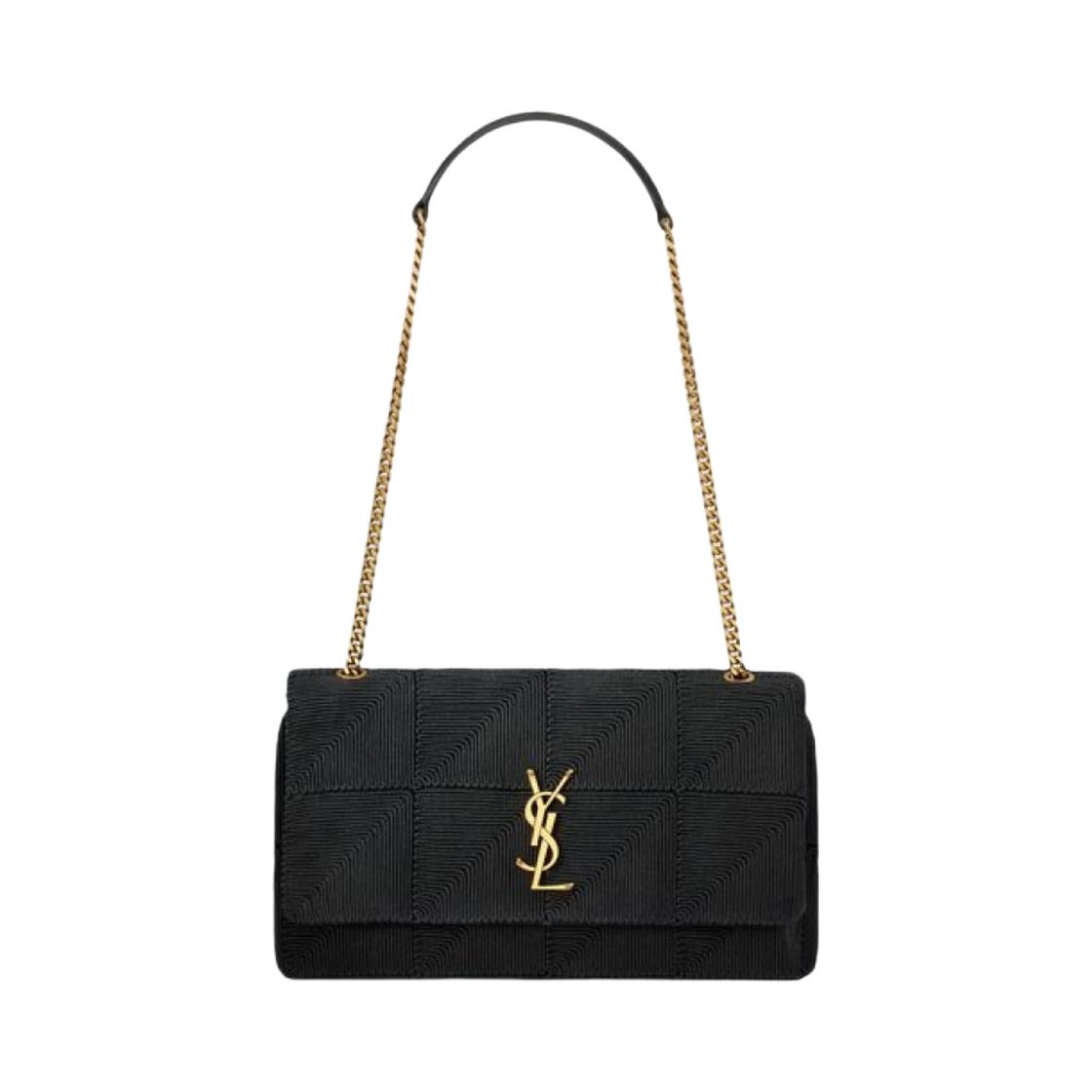 생로랑 제이미 미디움 까레 리브 고쉬 텍스쳐드 사틴 블랙(Saint Laurent Jamie Medium Carre Rive Gauche in Textured Satin Black) - 1