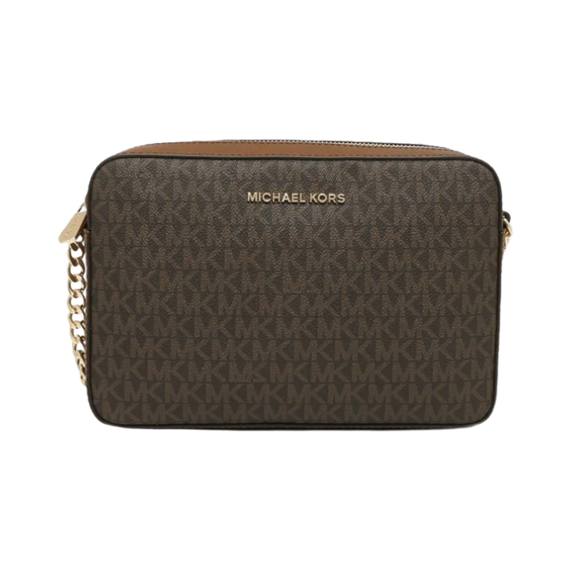 마이클 코어스 제트 세트 라지 프린티트 로고 크로스바디 백 브라운(Michael Kors Jet Set Large Printed Logo Crossbody Bag Brown) - 1