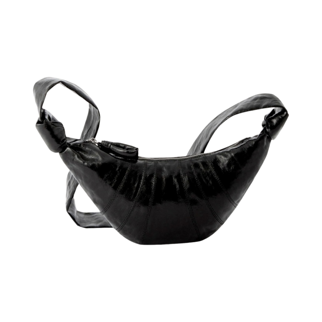 르메르 스몰 크루아상 백 코티드 리넨 캔버스 블랙