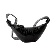 Lemaire Small Croissant Bag Coated Linen Canvas Black