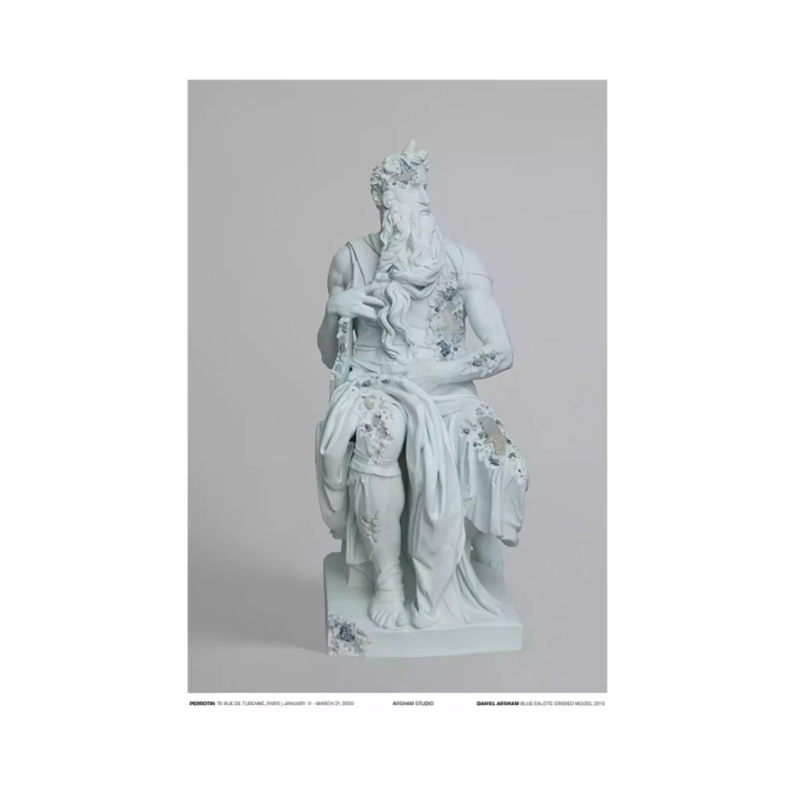 다니엘 아샴 블루 칼사이트 이로디드 모스 포스터 2019(Daniel Arsham Blue Calcite Eroded Moses Poster 2019) - 1