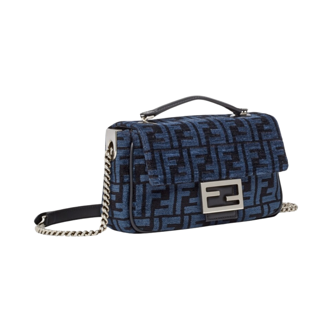 펜디 바게트 체인 미디 FF 테피스트리 패브릭백 다크 블루(Fendi Baguette Chain Midi FF Tapestry Fabric Bag Dark Blue) - 2