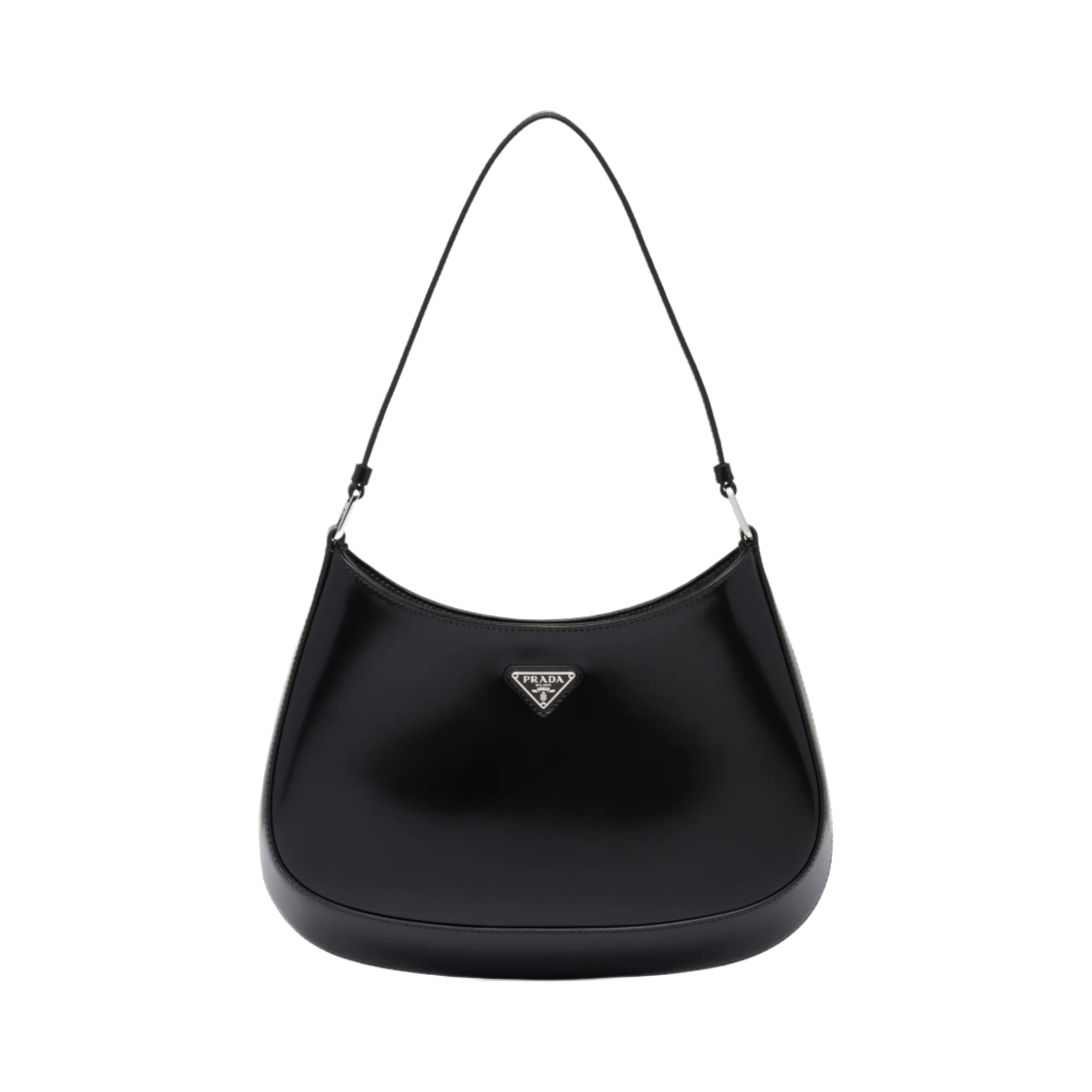 1BC499-ZO6-F0002 Prada Cleo Brushed Leather Shoulder Bag Black