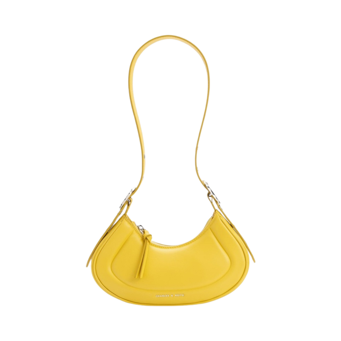 찰스앤키스 페트라 커브 숄더백 옐로우(Charles & Keith Petra Curved Shoulder Bag Yellow)