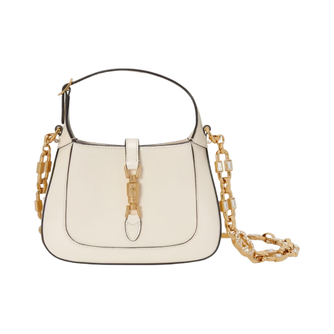 구찌 재키 1961 미니 숄더백 화이트 페이턴트 레더(Gucci Jackie 1961 Mini Shoulder Bag White Patent Leather) - 1