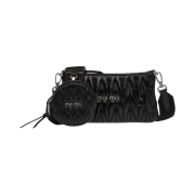 Miu Miu Shine Matelasse Shoulder Bag Black
