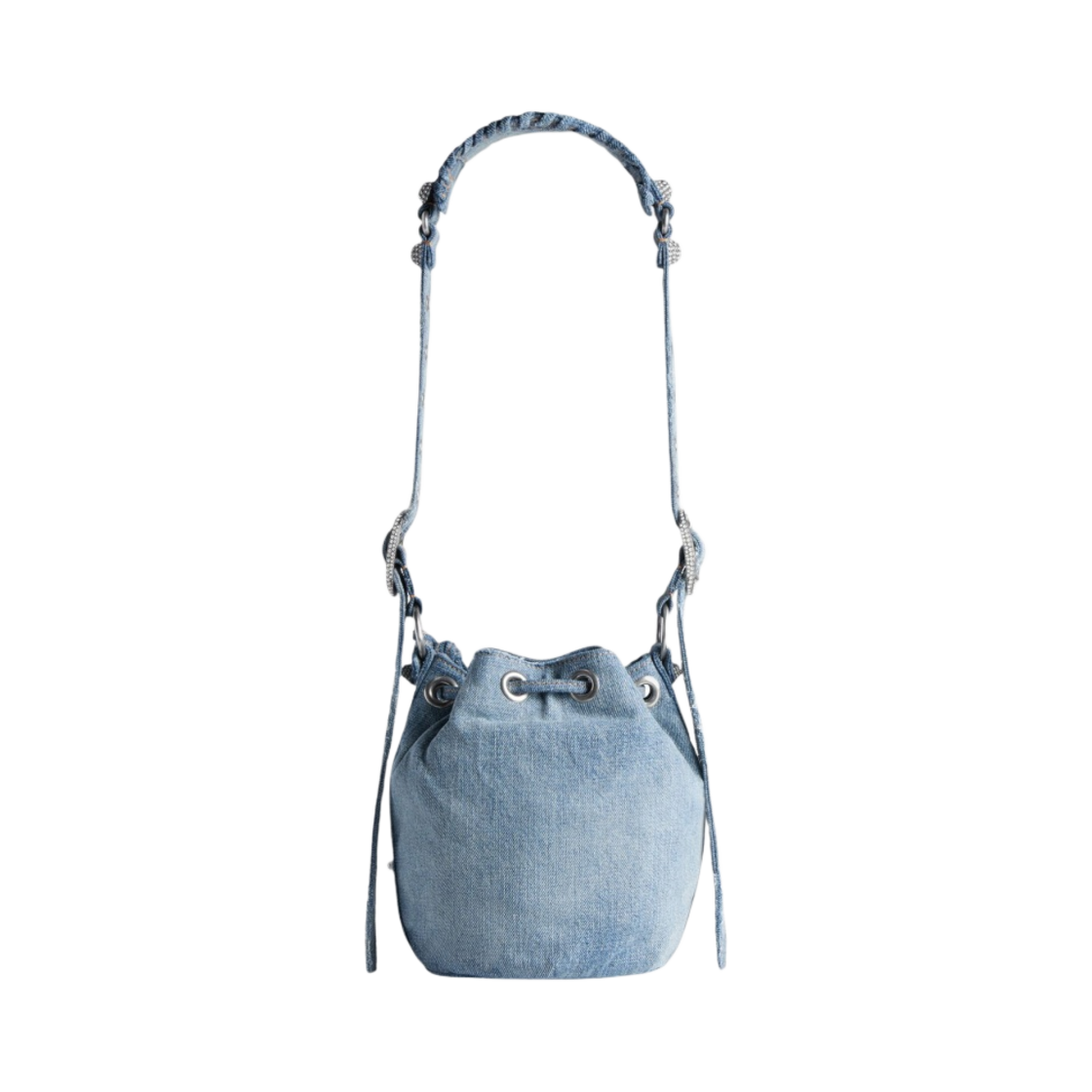 발렌시아가 르 카골 XS 버킷백 데님 라인스톤 블루(Balenciaga Le Cagole XS Bucket Bag Denim Rhinestones Blue) - 3
