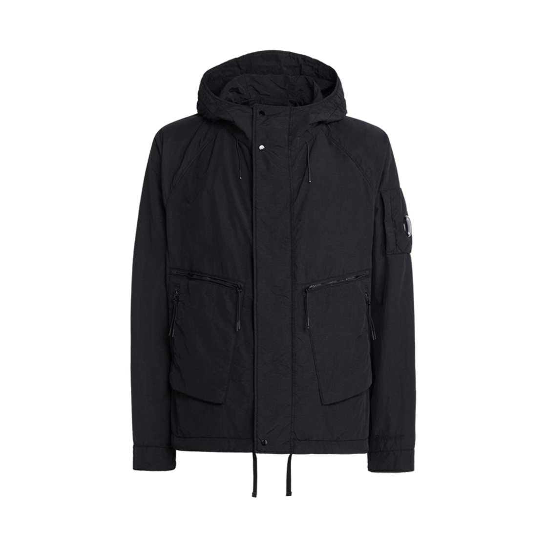 15CMOW066A005991G999 C.P. Company Flatt Nylon Hooded Jacket Black - 23FW
