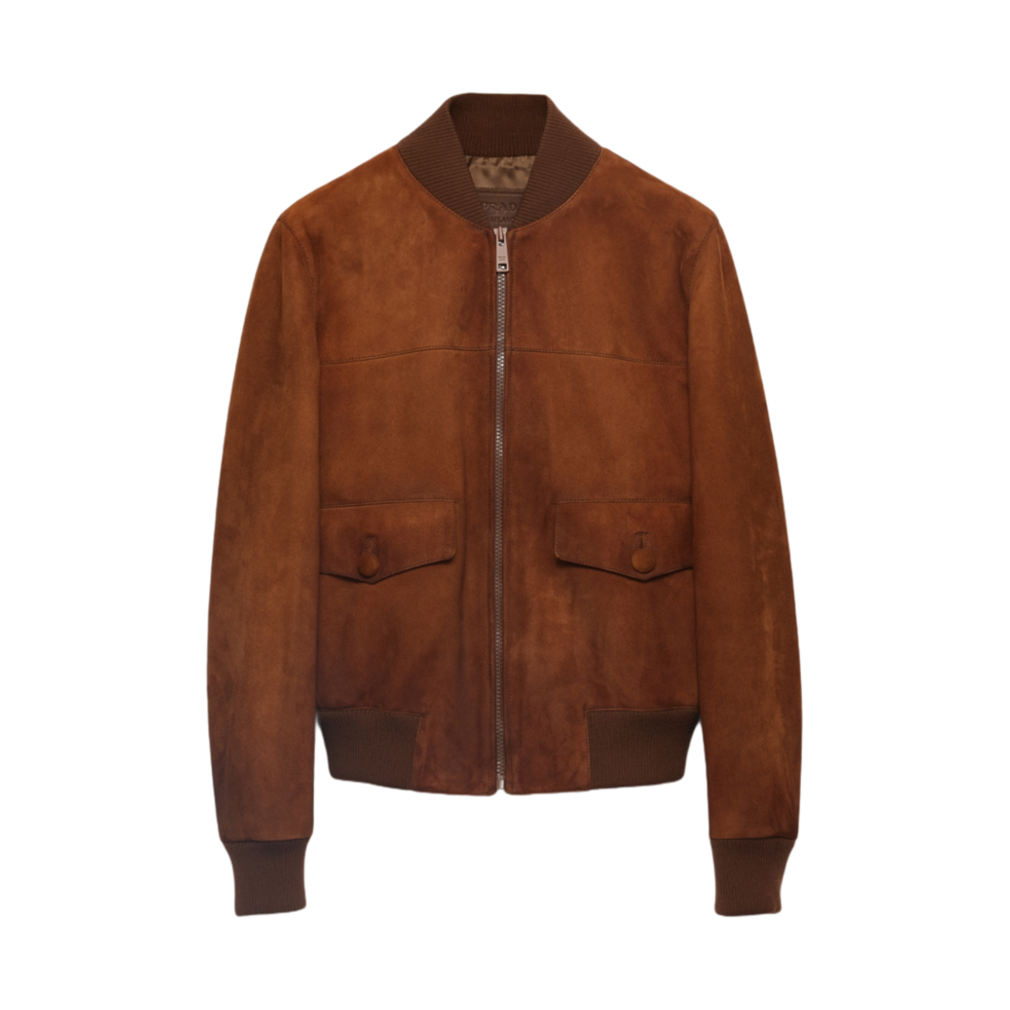 (W) 프라다 스웨이드 블루종 자켓 꼬냑((W) Prada Suede Blouson Jacket Cognac) - 1