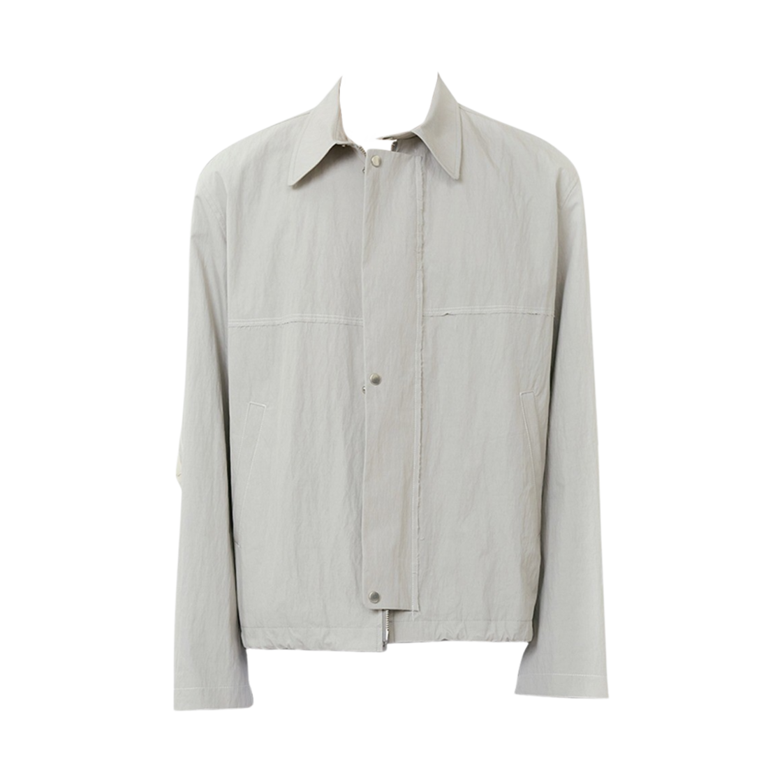 타이핑 미스테이크 엘보 패치 스티치 블루종 라이트 그레이(Typing Mistake Elbow Patch Stitch Blouson Light Gray)