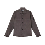 Stone Island 1200113 Cotton Micro-Corduroy Overshirt with Snap Fastening Charcoal Grey - 25SS