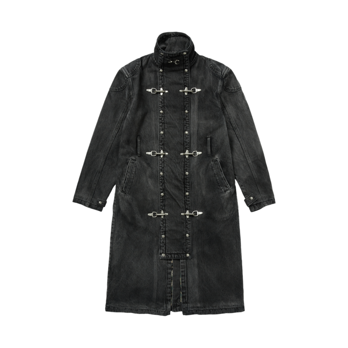 - Thug Club Bio Soldier Denim Trench Coat Black