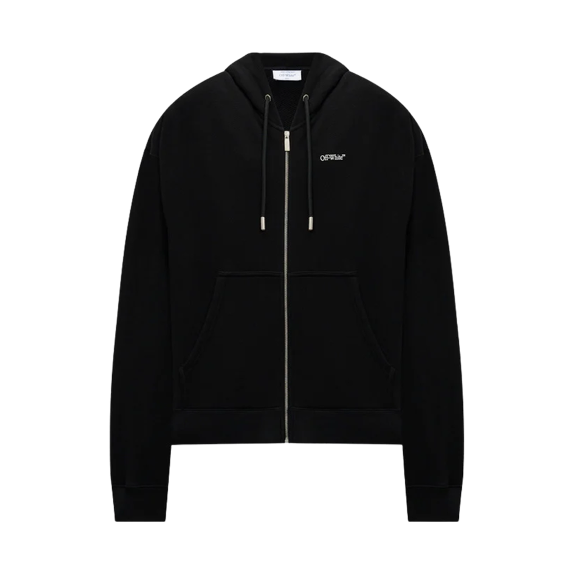 OMBE015F24FLE0011001 Off-White Windy Arrow Zip Hoodie Black