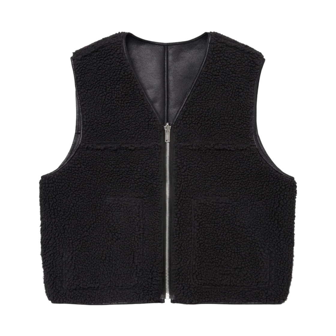 슈프림 리버시블 포우 셔링 베스트 블랙 - 24FW(Supreme Reversible Faux Shearling Vest Black - 24FW) - 2