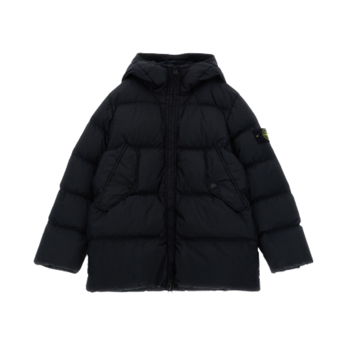 K2S1641000-04S0A23-V0029 (Kids) Stone Island 4100004 Dyed Down Jacket in Quilted Synthetic Fabric Black - 25FW