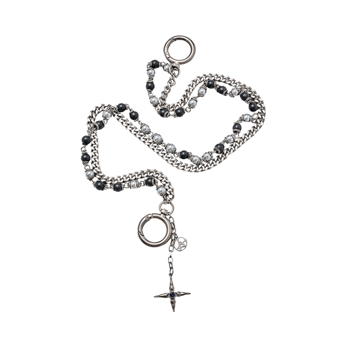 알렌느 오닉스 & 메탈릭 펄 레이어 키체인(Haleine Onyx & Metallic Pearl Layer Keychain)