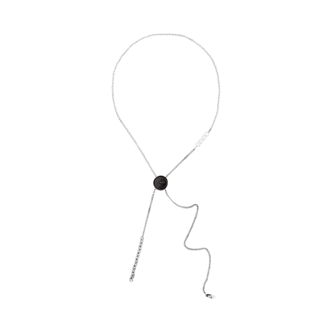 센티멍 넘버 478 원 코드 락 진주 네크리스 블랙