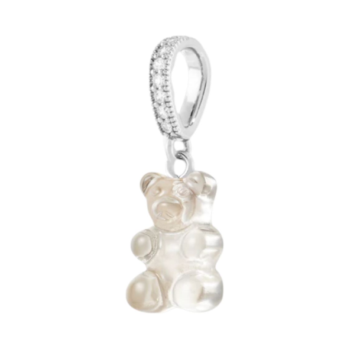 - Crystal Haze Nostalgia Bear with Pave Connector Silver Iced