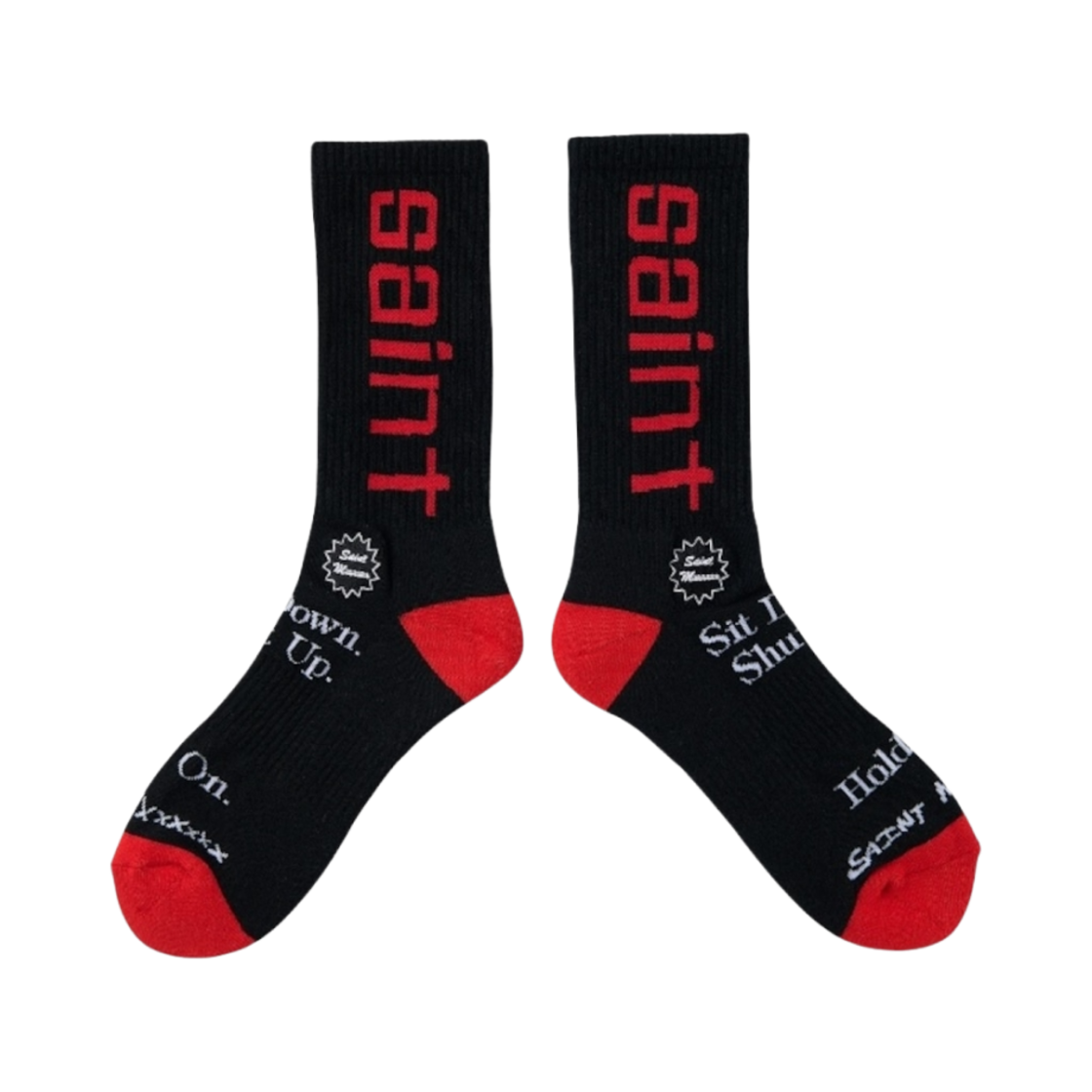 SM-HR8-0000-105 Saint Mxxxxxx Sit Down Socks Black - 25SS