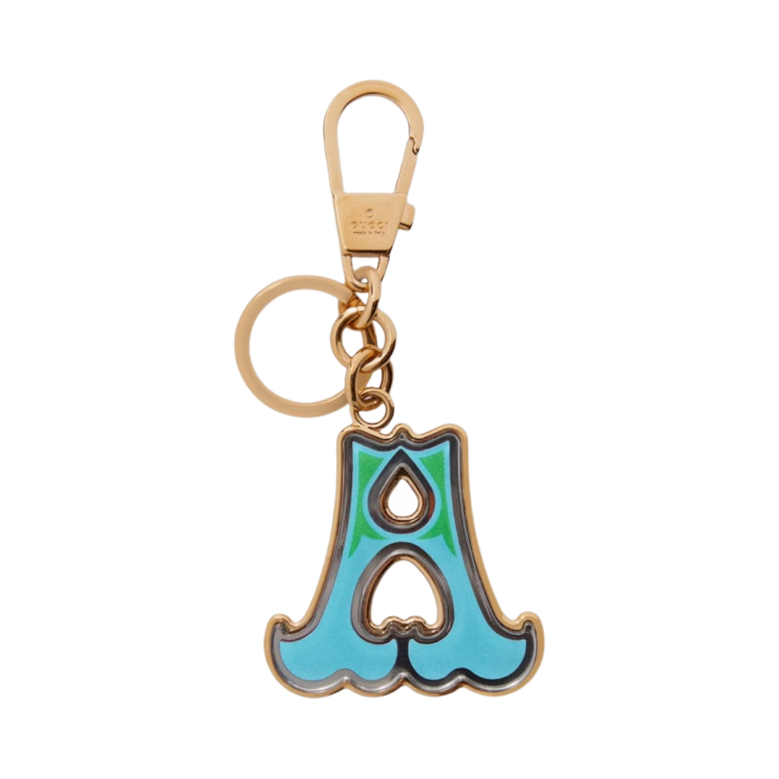 구찌 레터 A 플렉시글라스 키체인 블루 골드(Gucci Letter A Plexiglas Keychain Blue Gold) - 1