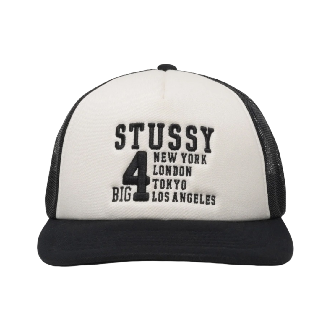 스투시 트러커 빅 4 스냅백 블랙(Stussy Trucker Big 4 Snapback Black) - 1