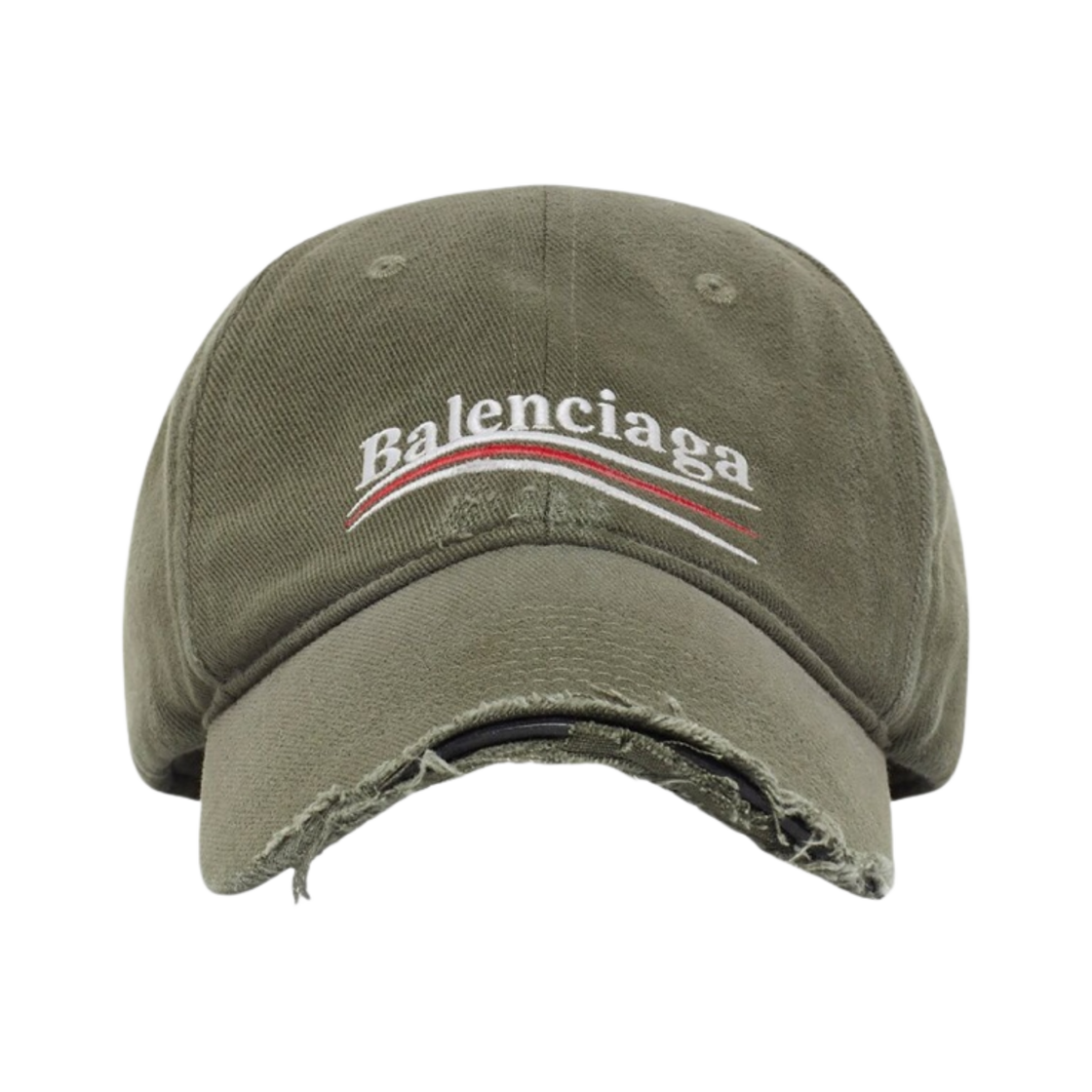 (W) 발렌시아가 폴리티컬 캠페인 디스트로이드 캡 카키