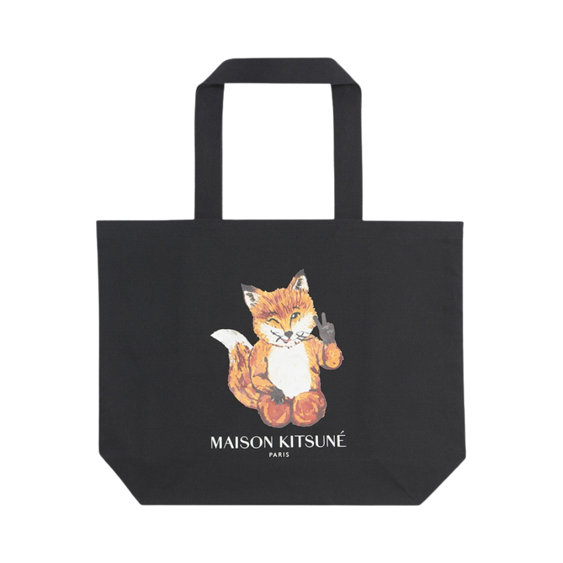 메종 키츠네 올 라잇 폭스 토트백 블랙