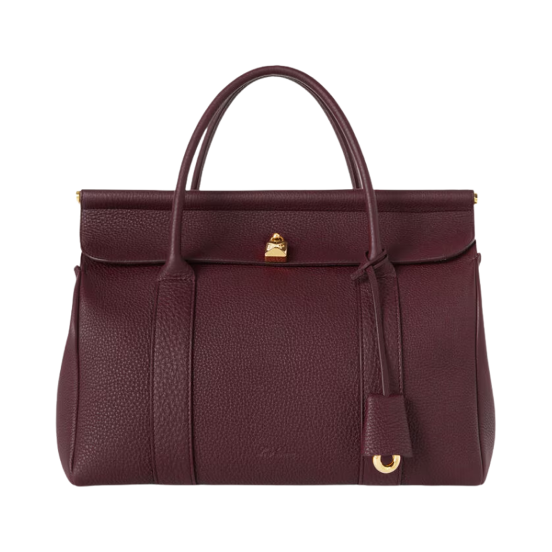 FAN9610-Q09P Loro Piana Loom bag L32 in Grained Calfskin Azuki Beans Sun Gold