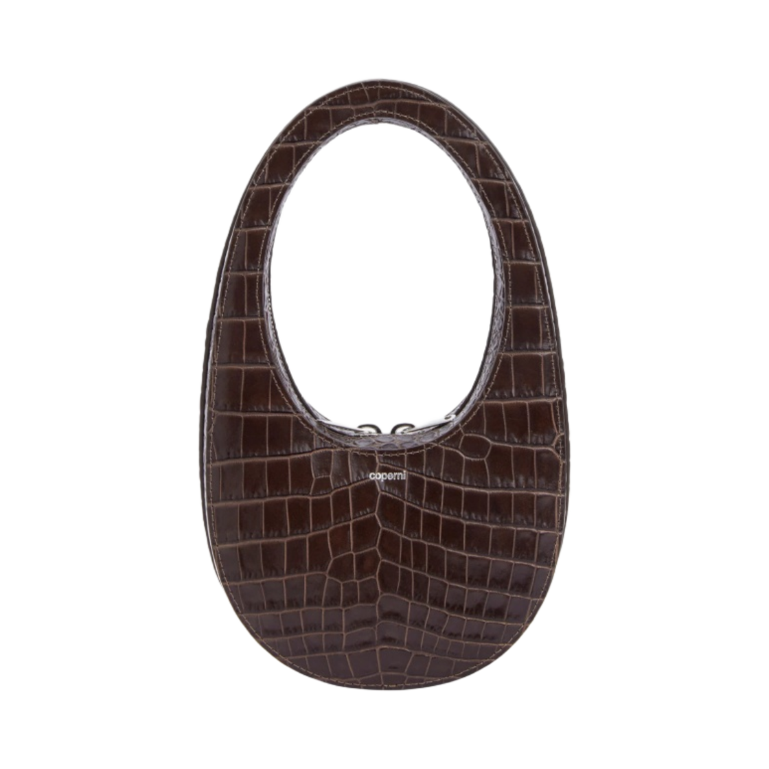 COPP21BA01BIS400 Coperni Croc Mini Swipe Bag Dark Brown