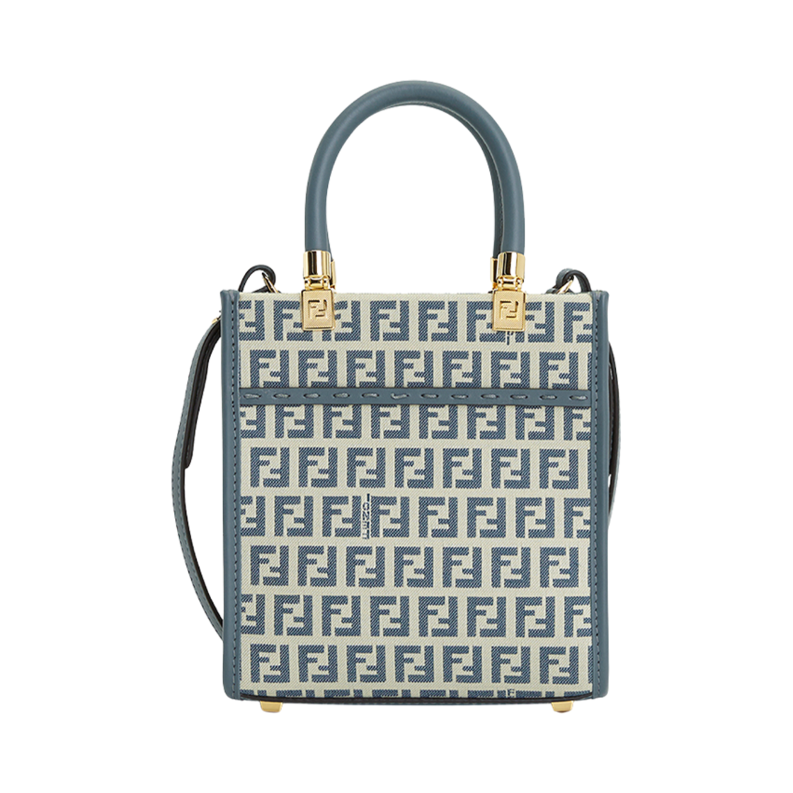 8BS092ARBNF1NPH Fendi Mini Sunshine Shopper Bag Blue
