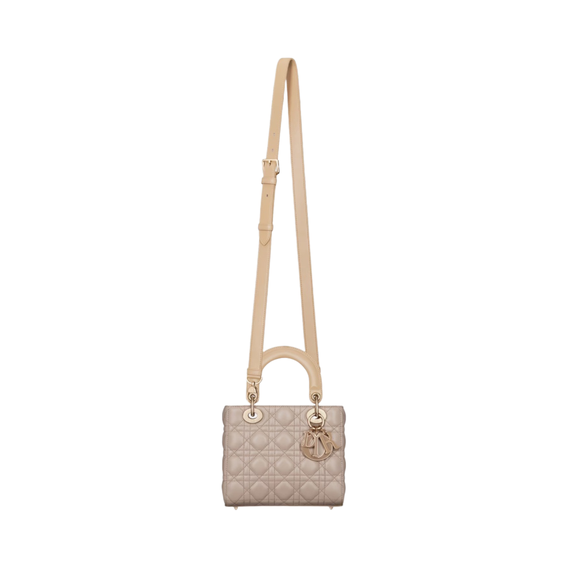 디올 스몰 레이디백 까나쥬 램스킨 투 톤 비스킷 트렌치 베이지(Dior Small Lady Bag Cannage Lambskin Two Tone Biscuit Trench Beige) - 4