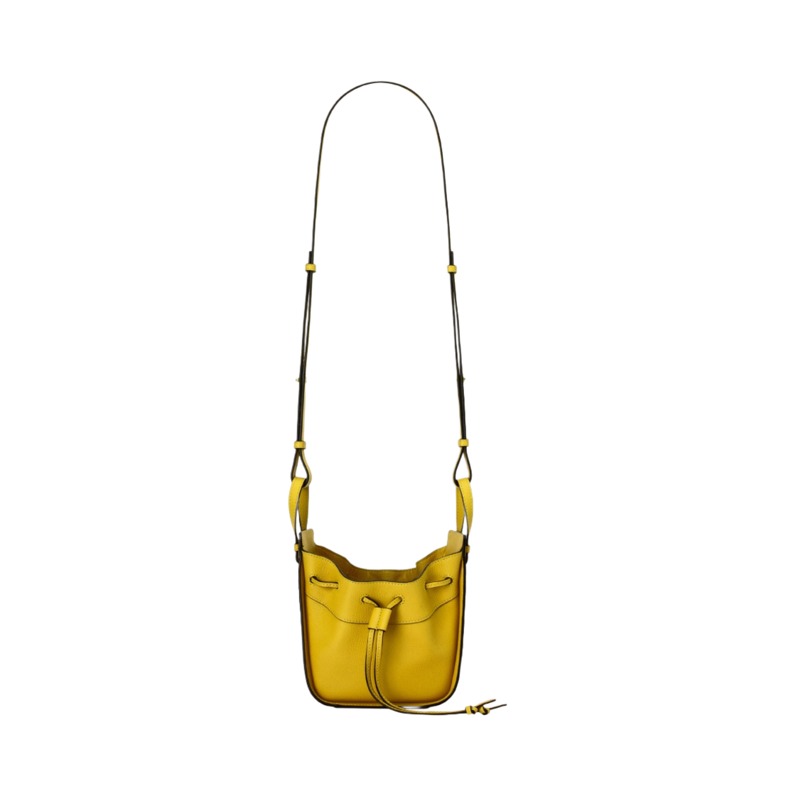 로에베 미니 해먹 드로우스트링백 페블 그레인 카프스킨 오커(Loewe Mini Hammock Drawstring Bag in Pebble Grain Calfskin Ochre) - 4