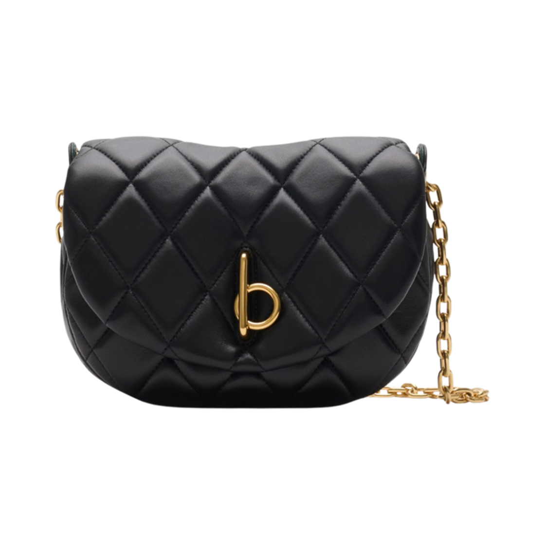 8104628 Burberry Quilted Rocking Horse Bag Black Gold