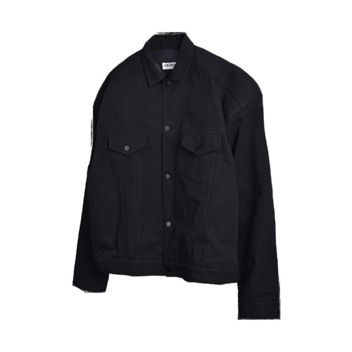 (W) 에이에이 오버숄더 트러커 자켓 블랙((W) Aeae Overshoulder Trucker Jacket Black)