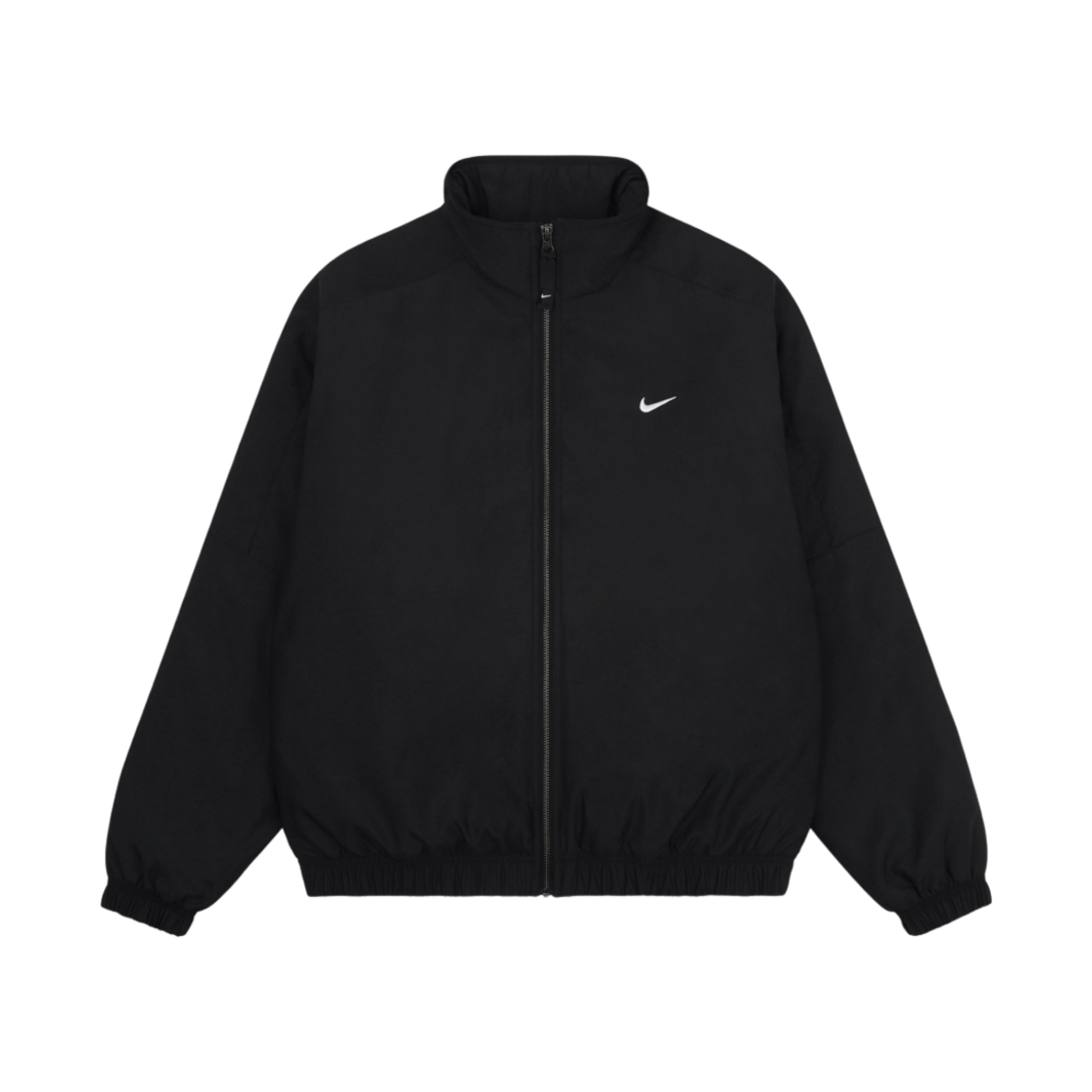 나이키 NRG 솔로 스우시 사틴 봄버 자켓 블랙 - 아시아(Nike NRG Solo Swoosh Satin Bomber Jacket Black - Asia)