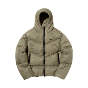 Suade Hooded Puffer Jacket Khaki