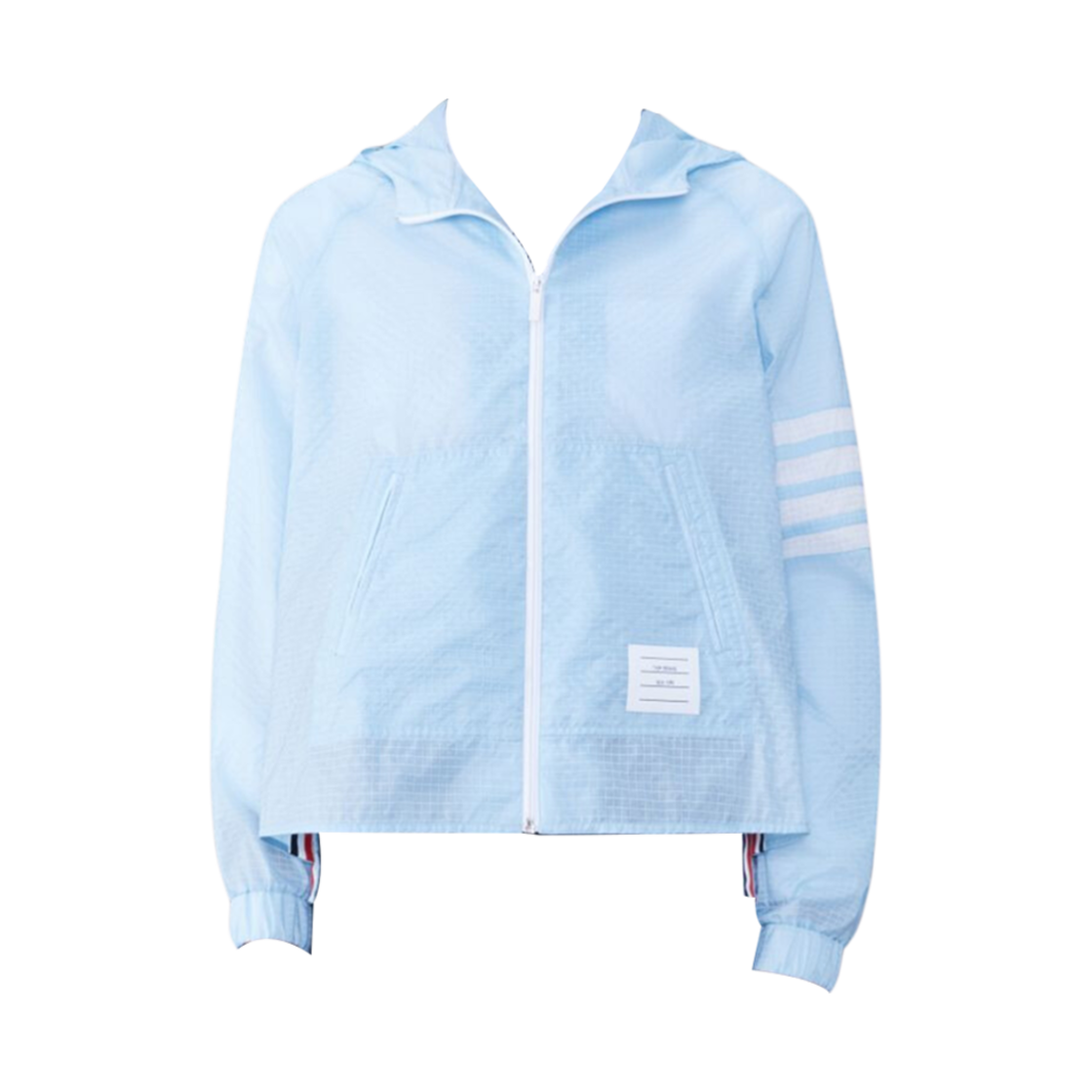 (W) 톰브라운 울트라 라이트 립스탑 사선 아노락 미디움 블루((W) Thom Browne Ultra Light Ripstop 4-Bar Anorak Medium Blue) - 1