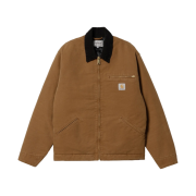 Carhartt WIP Organic Cotton Dearborn Canvas OG Detroit Jacket Deep Hamilton Brown Aged Canvas - Winter
