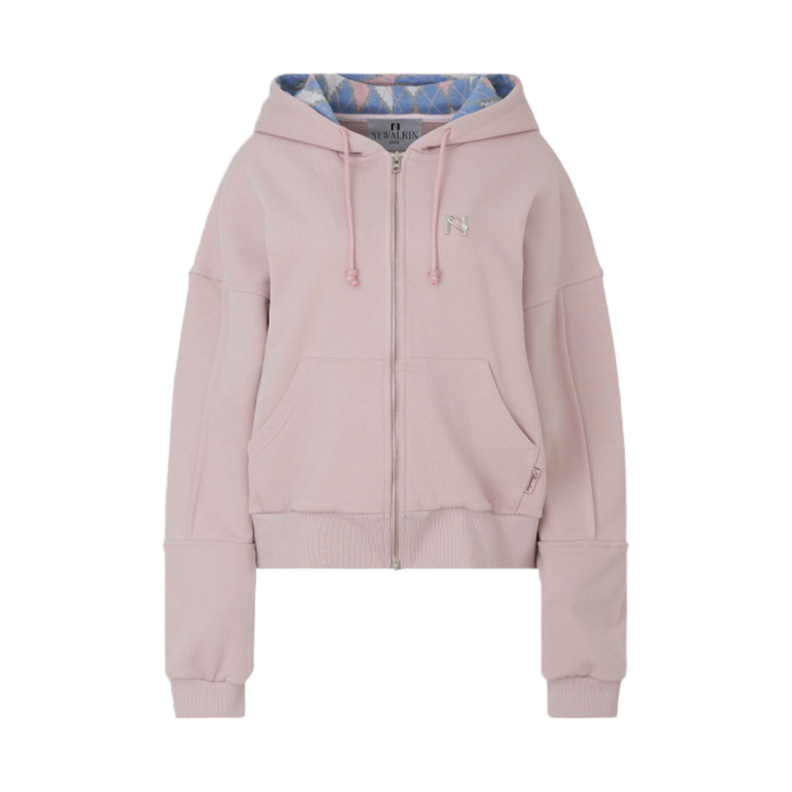 [KREAM 단독] 뉴얼린 롤리팝 체크 후드집업 베이비핑크([KREAM 단독] Newalrin Lollipop Check Hoodie Zip Up Baby Pink)