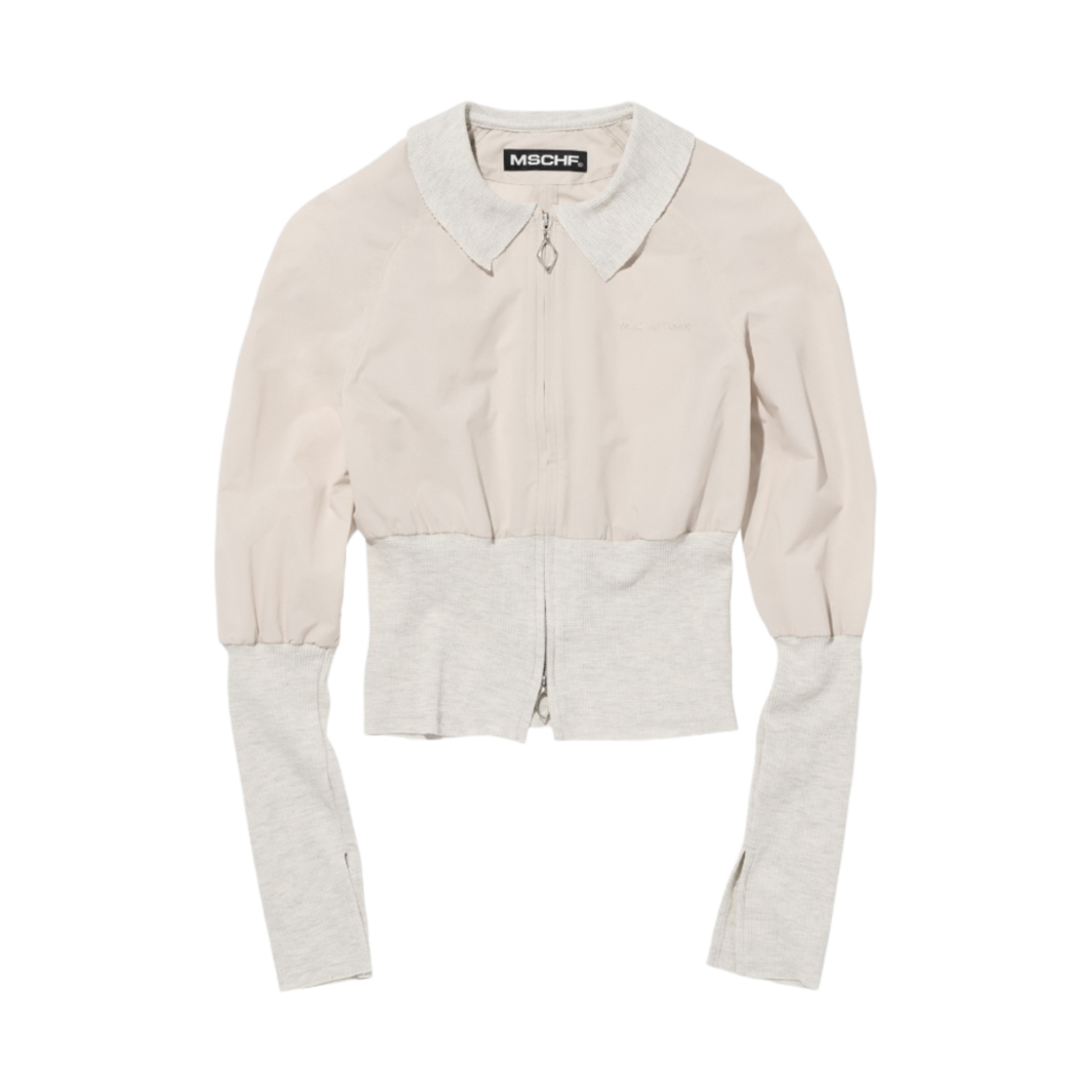 MF24SSZU01 (W) Mischief Lightweight Waffle Zip Up Shirts Light Beige Melange Grey